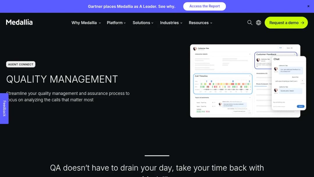 Medallia Quality Management screenshot