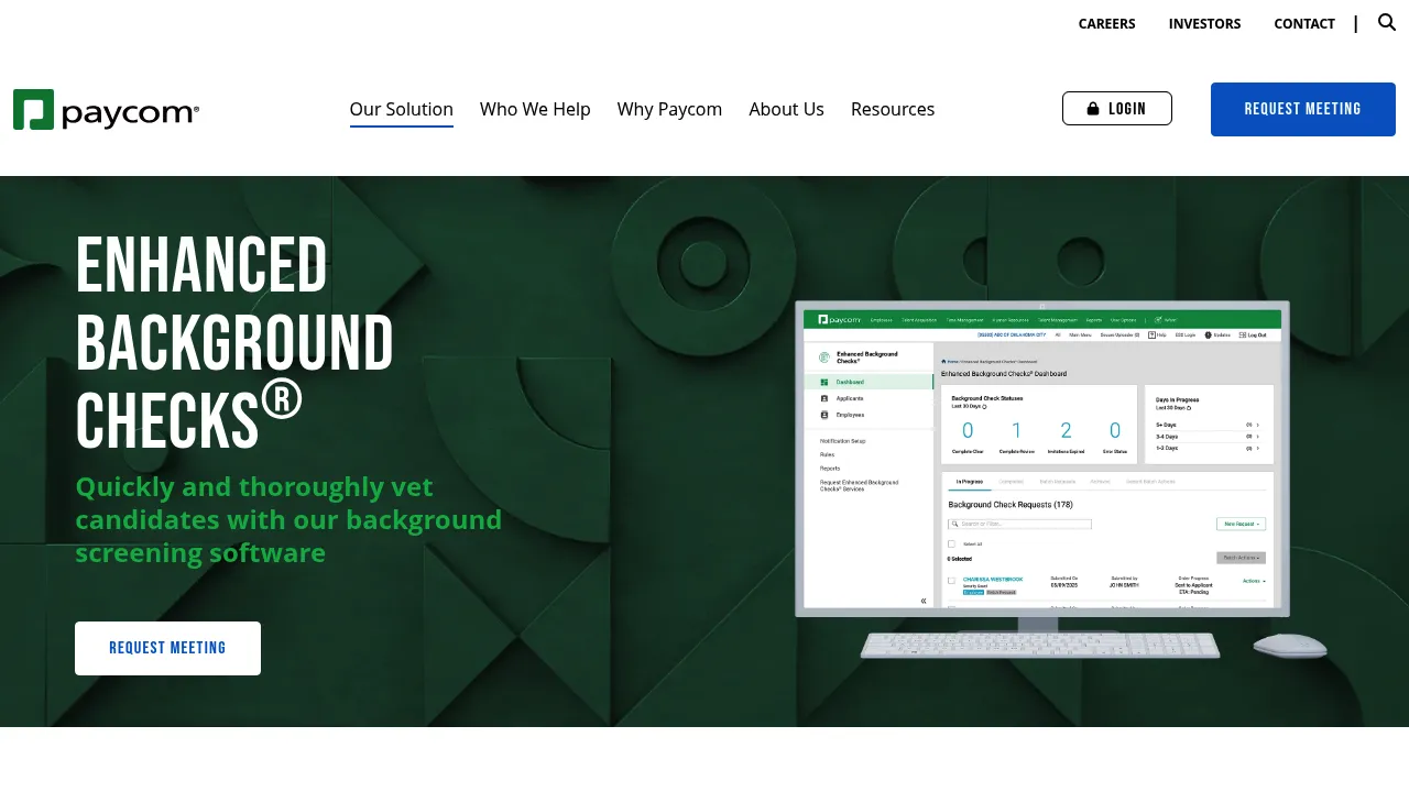 Paycom Enhanced Background Checks® screenshot