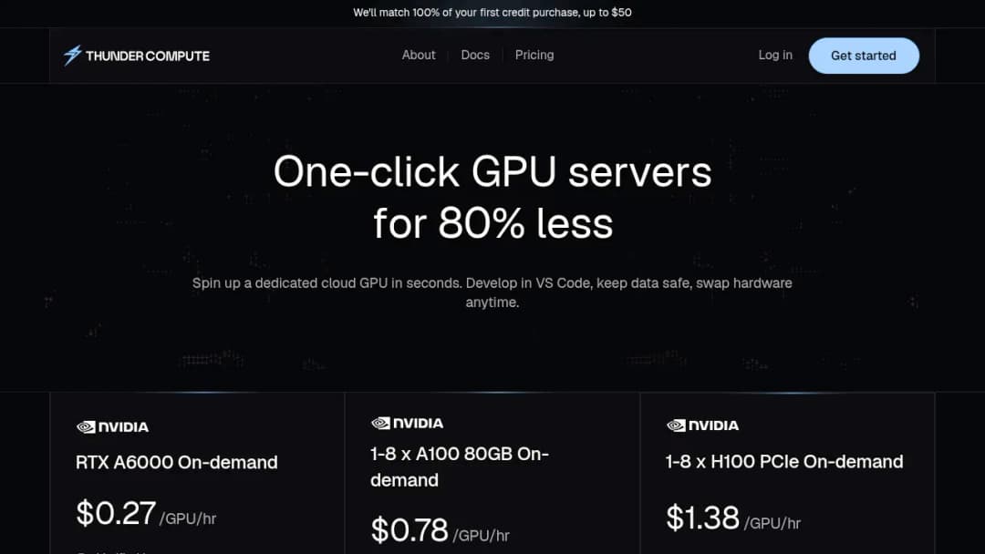 Thunder Compute screenshot