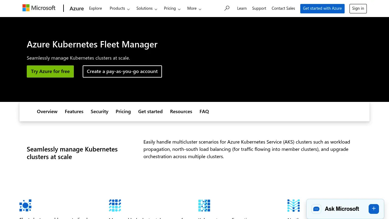 Azure Kubernetes Fleet Manager screenshot