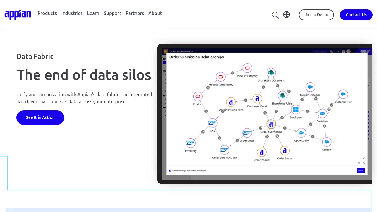 Appian Data Fabric screenshot