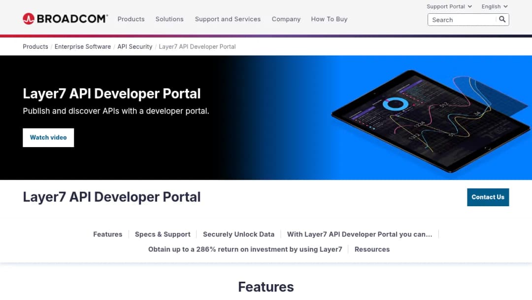 Broadcom Layer7 API Developer Portal screenshot