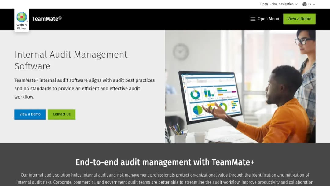 Wolters Kluwer Internal Audit Management Software screenshot