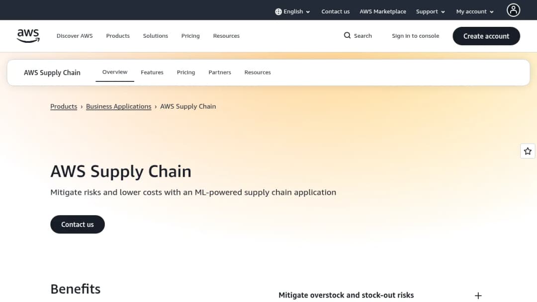 AWS Supply Chain screenshot