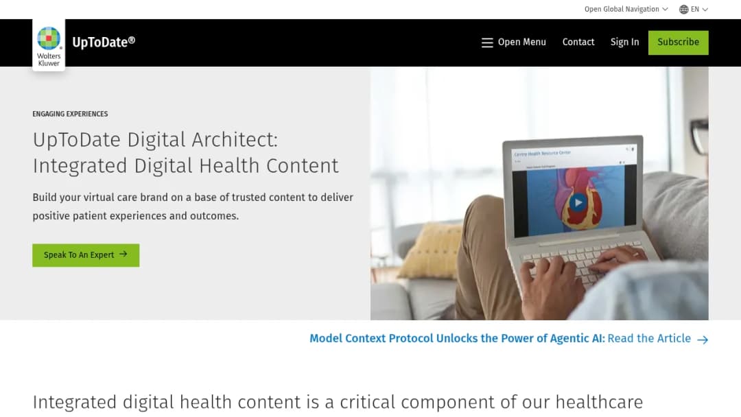 Wolters Kluwer UpToDate® Digital Architect screenshot
