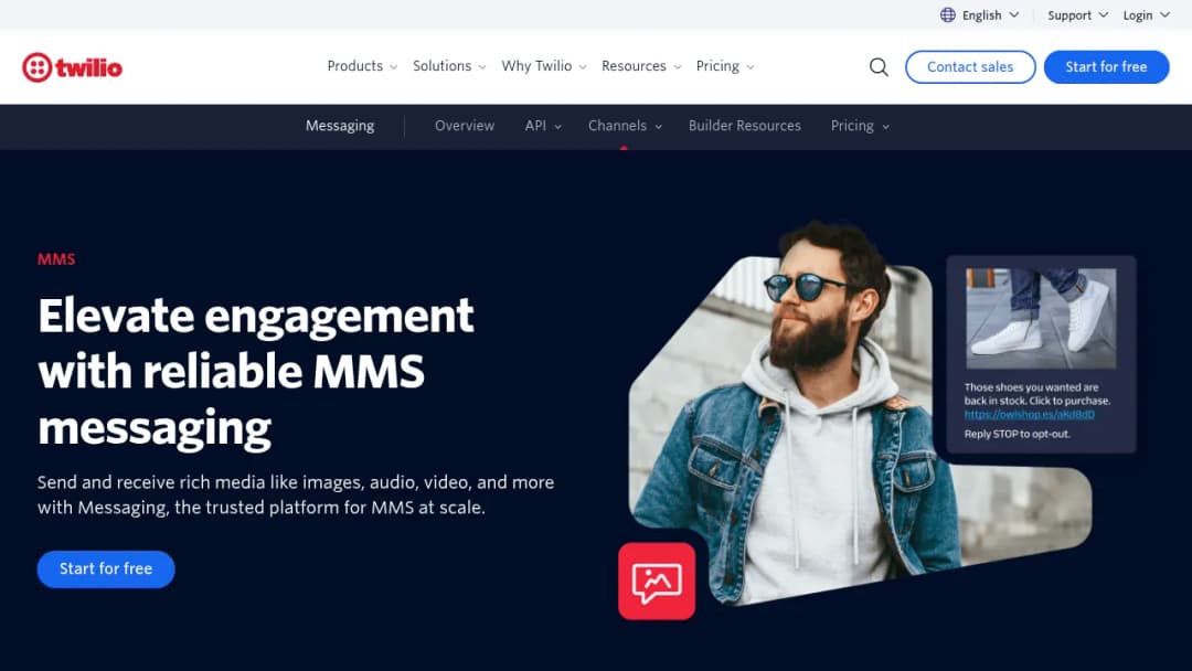 Twilio MMS messaging screenshot
