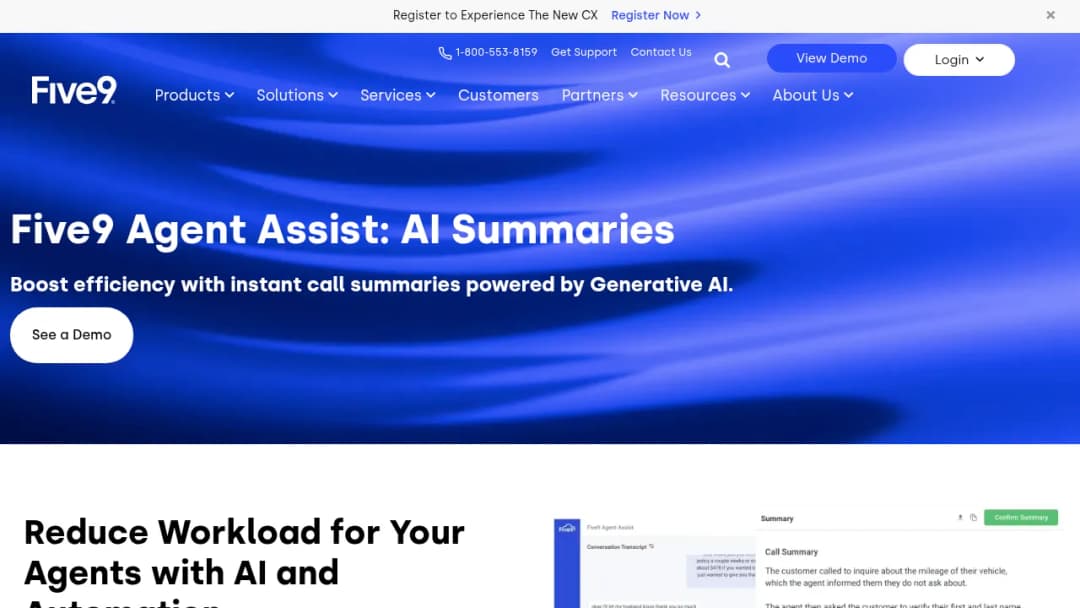Five9 AI Summaries screenshot