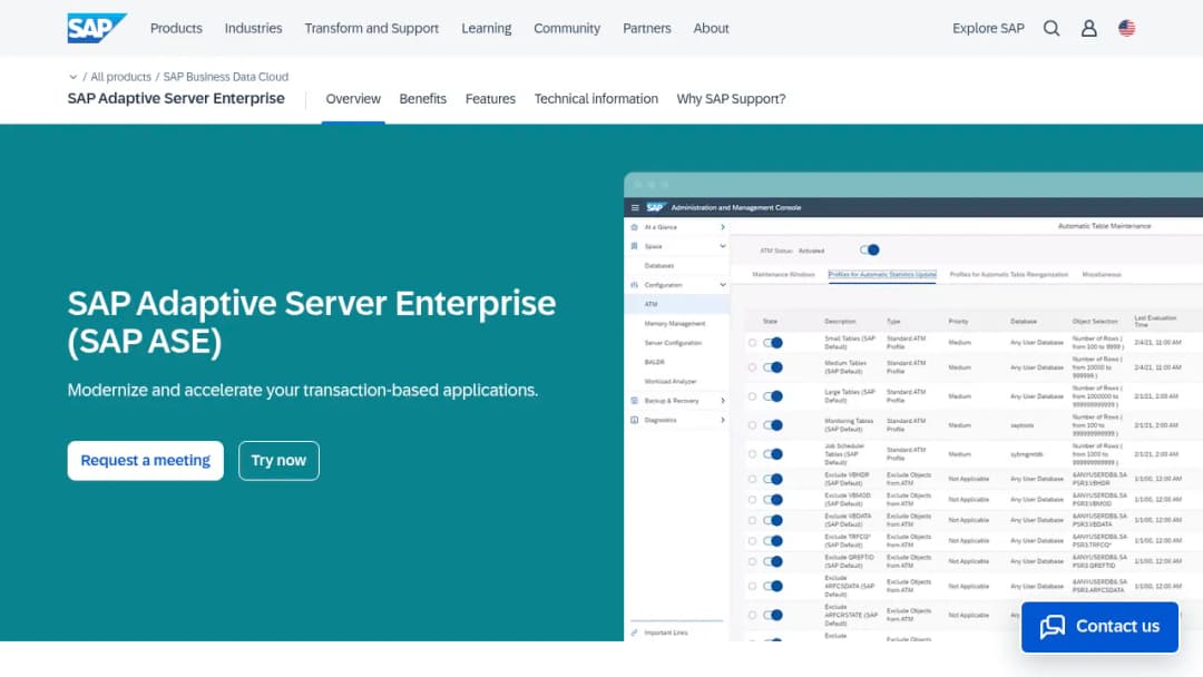 SAP Adaptive Server Enterprise screenshot