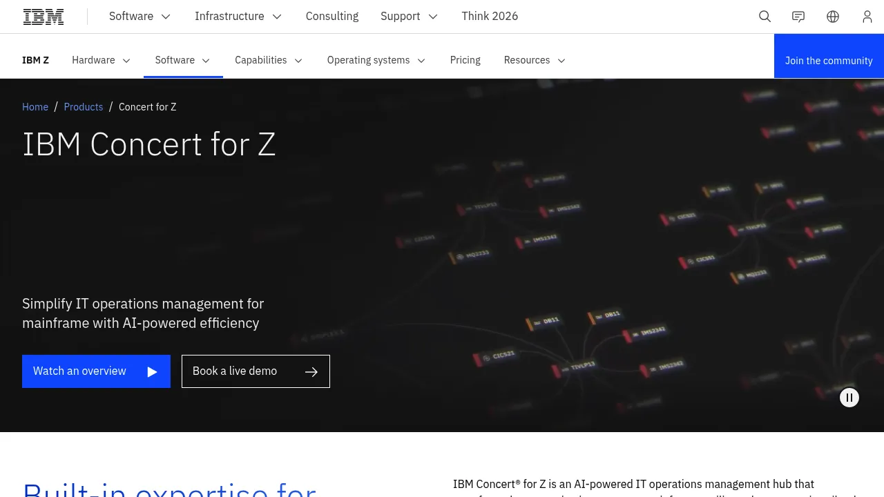 IBM Concert for Z screenshot