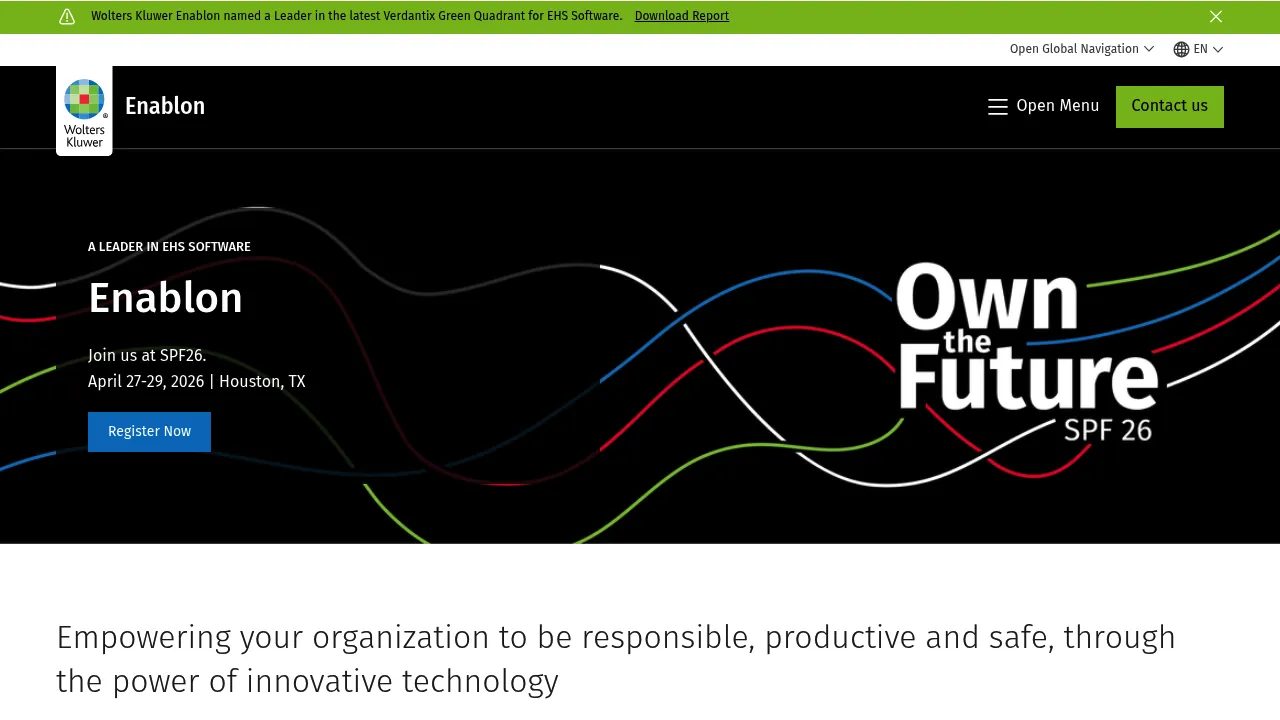 Wolters Kluwer Enablon screenshot