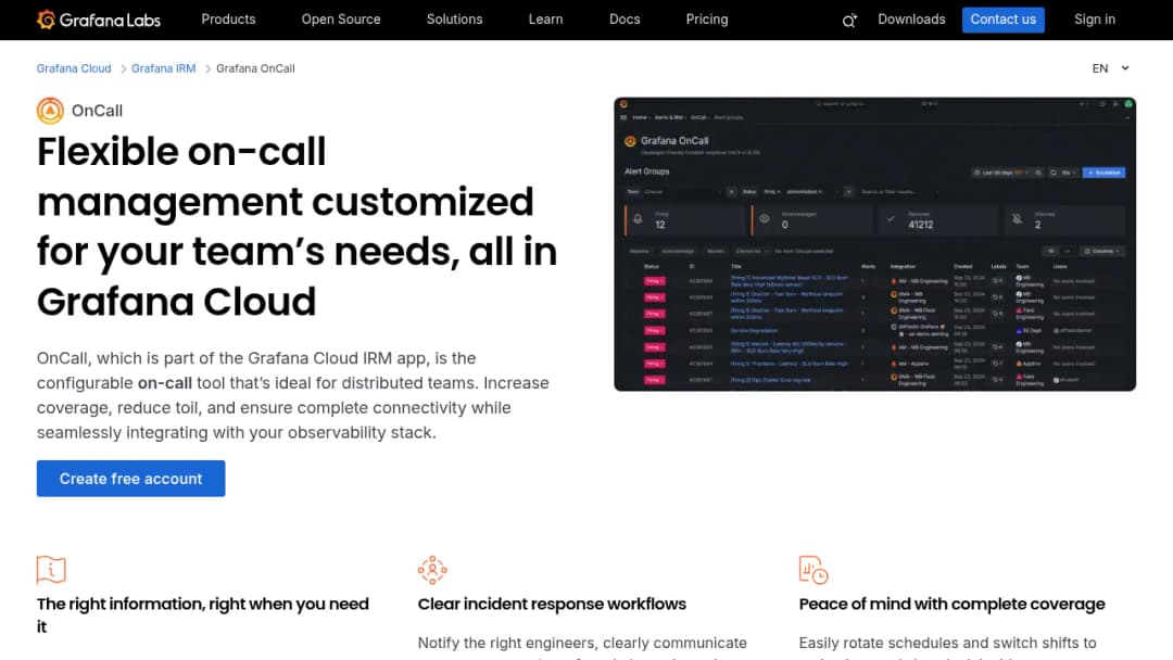 Grafana Labs Grafana OnCall screenshot