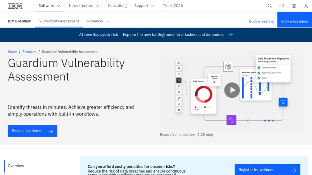 IBM Guardium Vulnerability Assessment screenshot