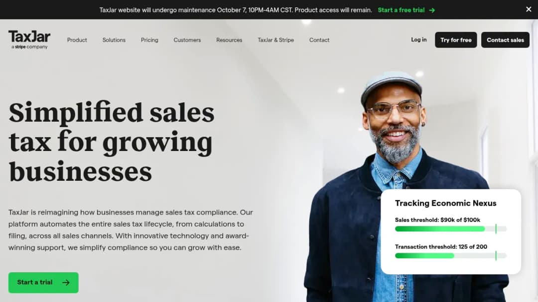 TaxJar (by Stripe) screenshot