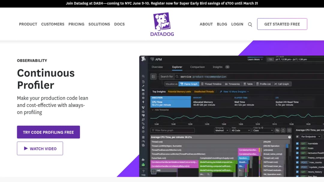 Datadog Continuous Profiler screenshot