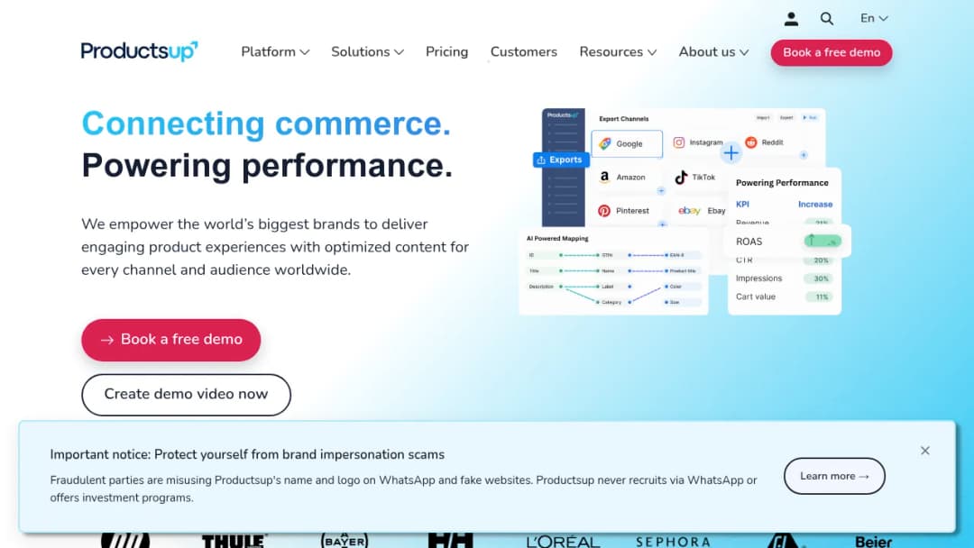 Productsup screenshot