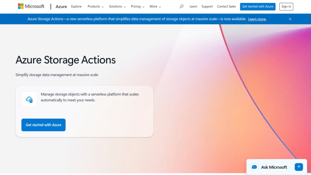 Azure Storage Actions screenshot