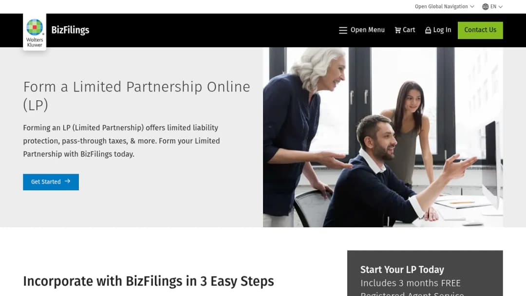 Wolters Kluwer Limited Partnership | BizFilings screenshot