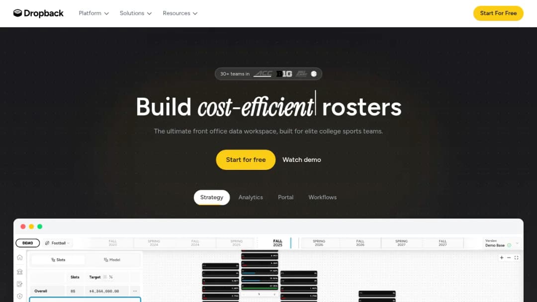 Dropback screenshot