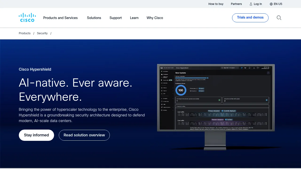 Cisco Hypershield screenshot