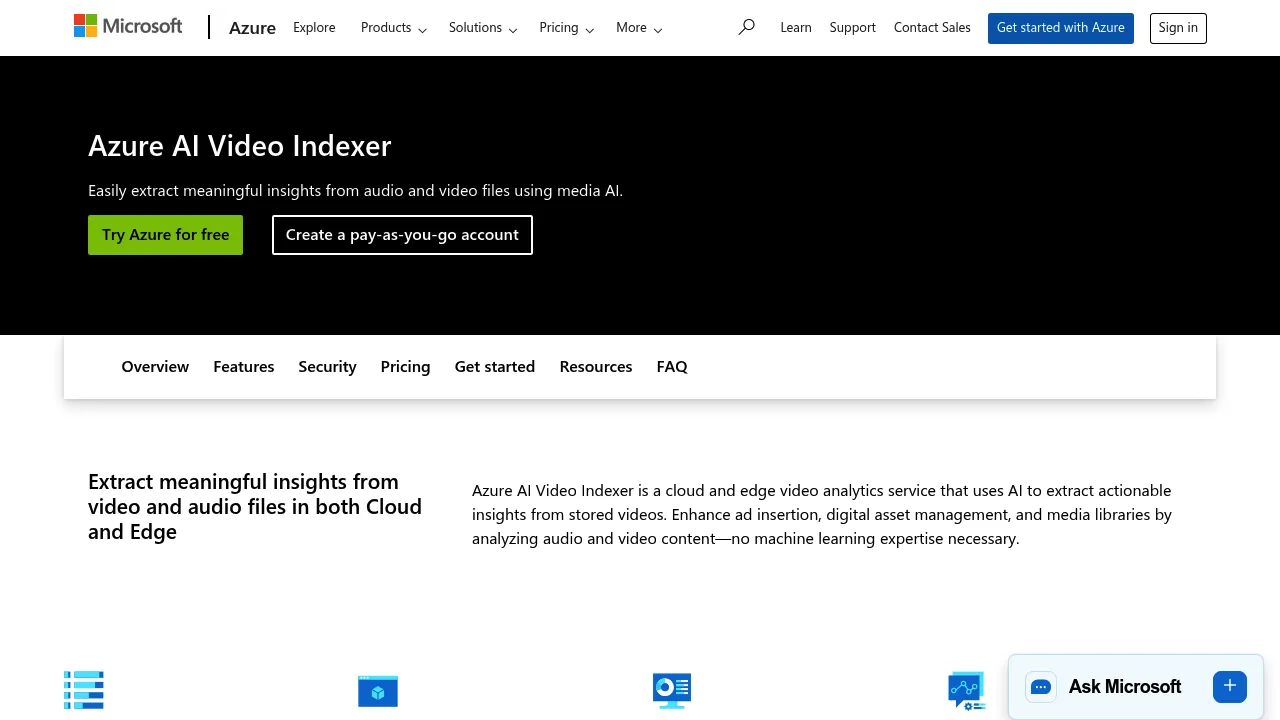 Azure AI Video Indexer screenshot