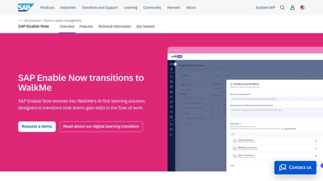 SAP Enable Now screenshot