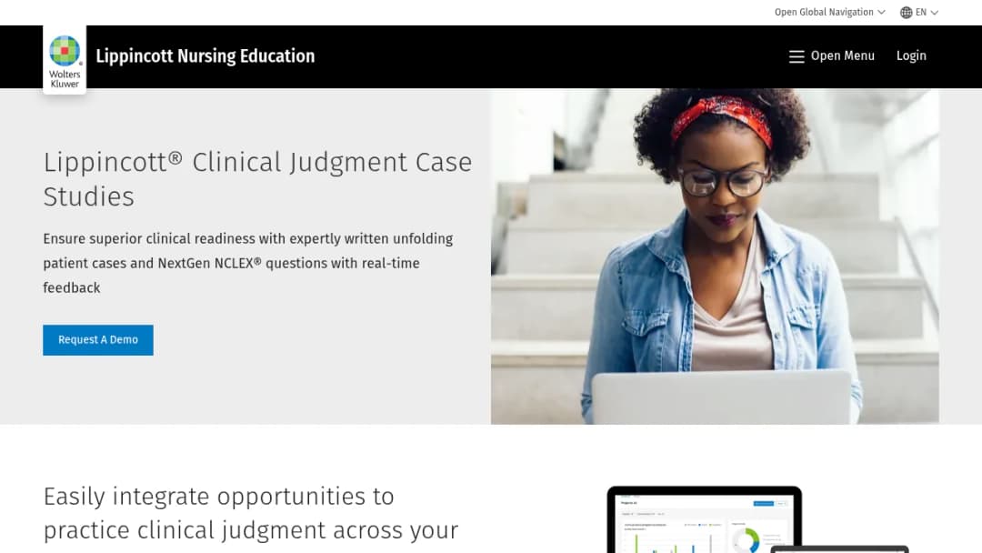 Wolters Kluwer Lippincott® Clinical Judgment Case Studies screenshot