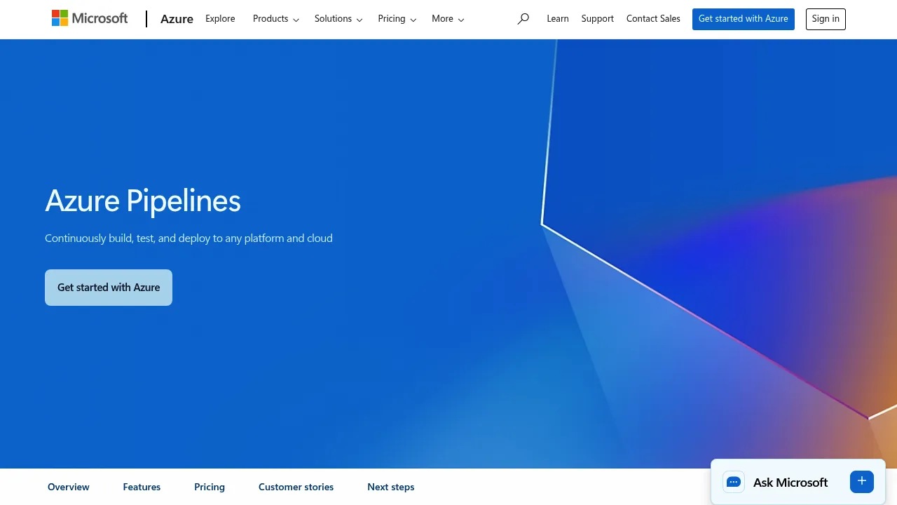 Microsoft Azure Pipelines screenshot