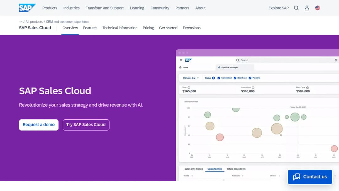 SAP Sales Cloud screenshot