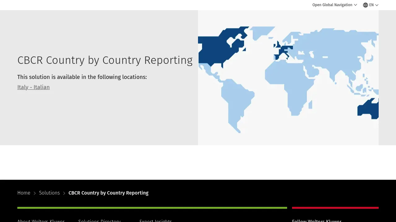 Wolters Kluwer CBCR Country by Country Reporting screenshot