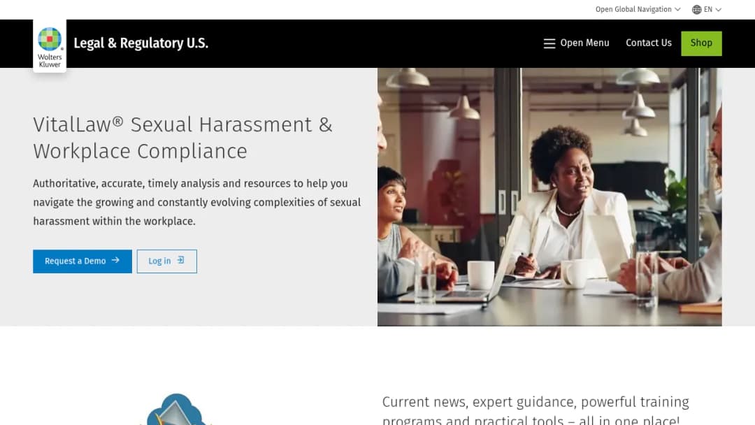 Wolters Kluwer VitalLaw® Sexual Harassment & Workplace Compliance screenshot