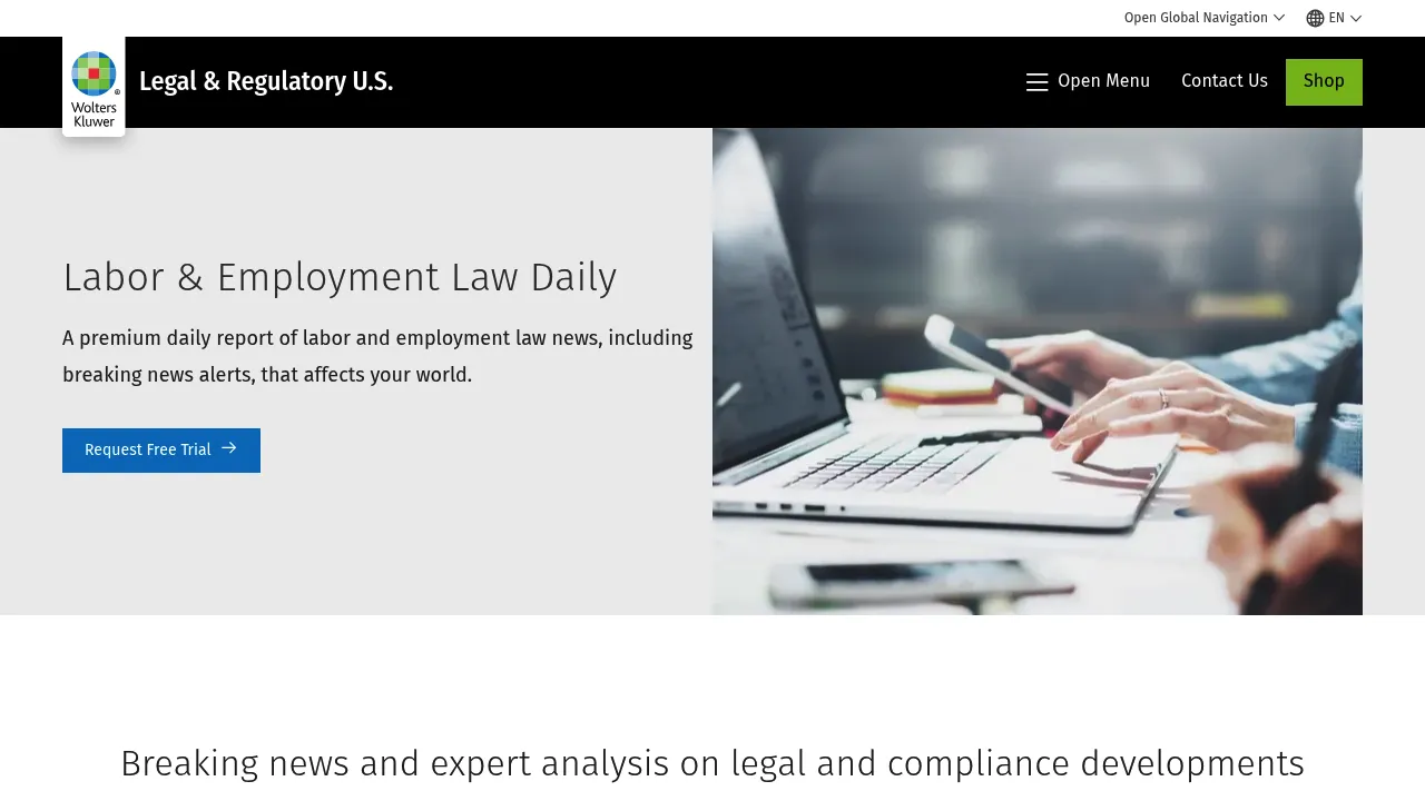 Wolters Kluwer Labor & Employment Law Daily screenshot