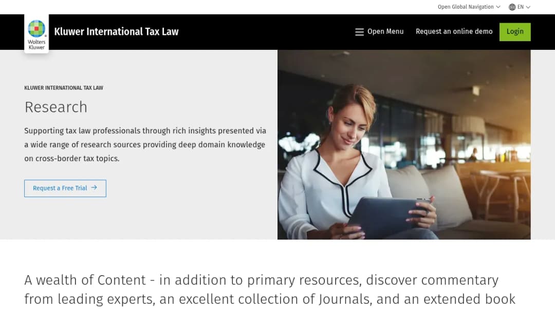 Wolters Kluwer Research screenshot