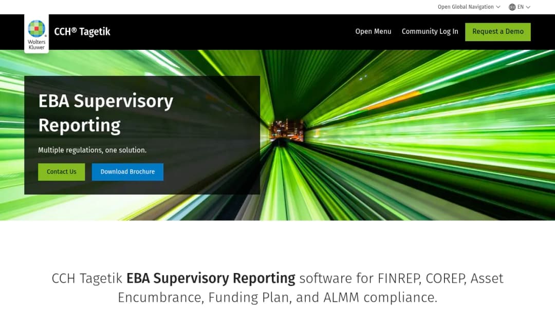 Wolters Kluwer CCH Tagetik: EBA Supervisory Reporting screenshot