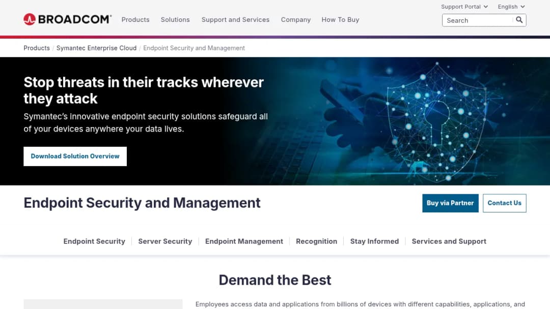Broadcom Symantec Endpoint Security and Management screenshot