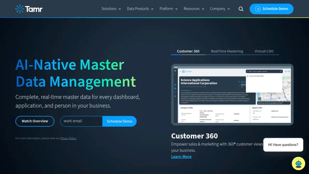 Tamr screenshot