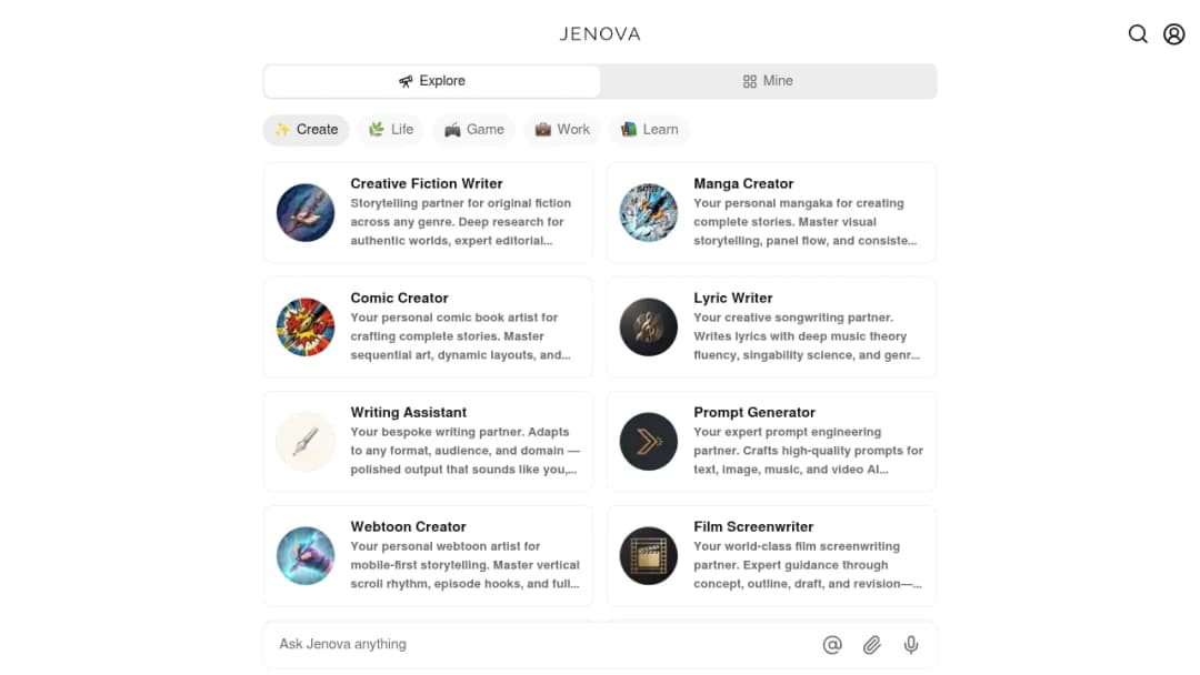 Jenova AI screenshot