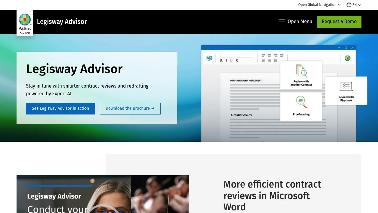 Wolters Kluwer Legisway Advisor screenshot