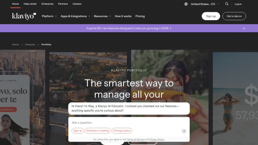 Klaviyo Portfolio screenshot