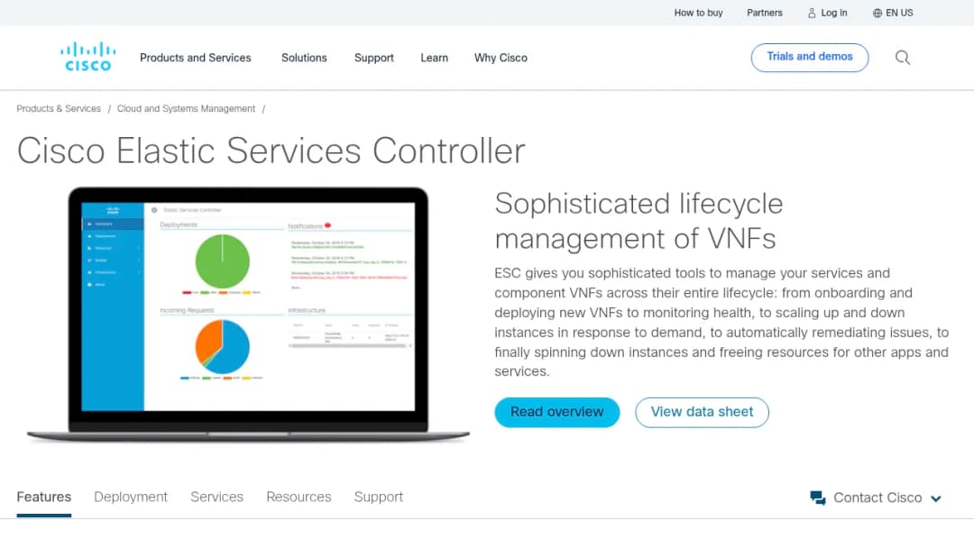 Cisco Elastic Services Controller screenshot