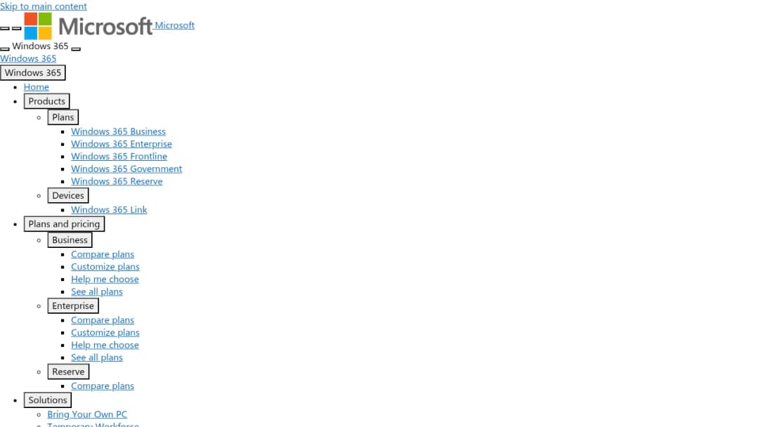 Microsoft Windows 365 screenshot