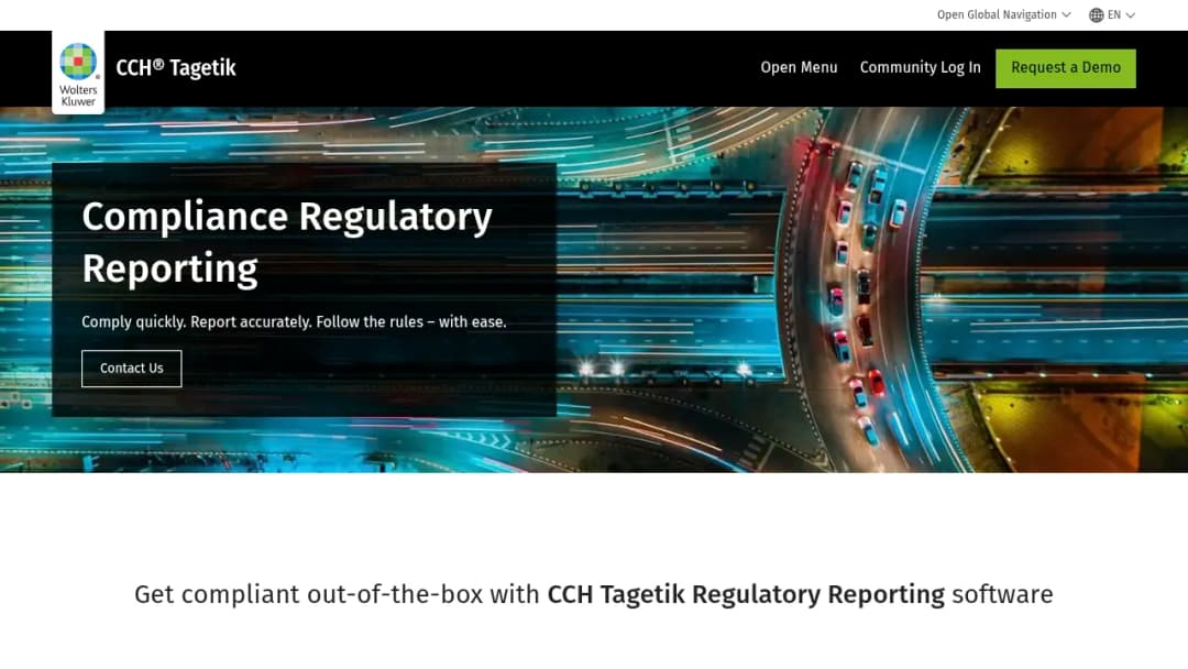 Wolters Kluwer CCH Tagetik: Compliance Regulatory Reporting screenshot