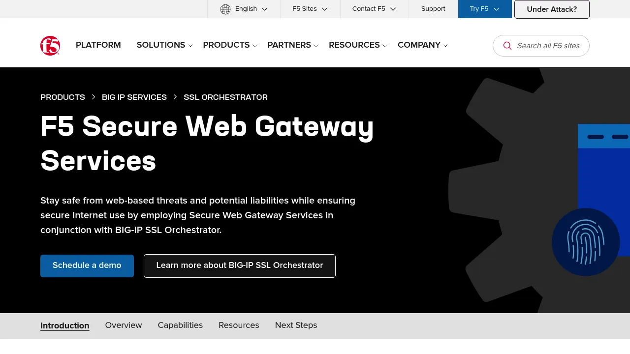 F5 Secure web gateway services screenshot
