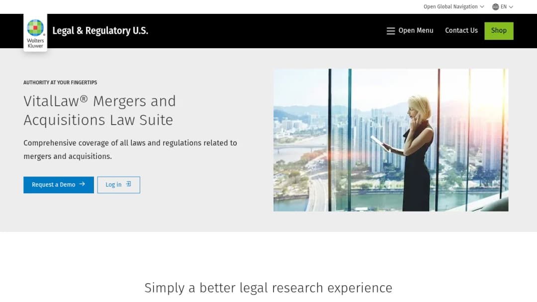 Wolters Kluwer VitalLaw® Mergers and Acquisitions Law Suite screenshot