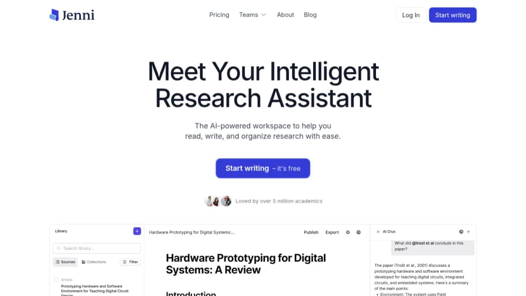 Jenni.ai screenshot