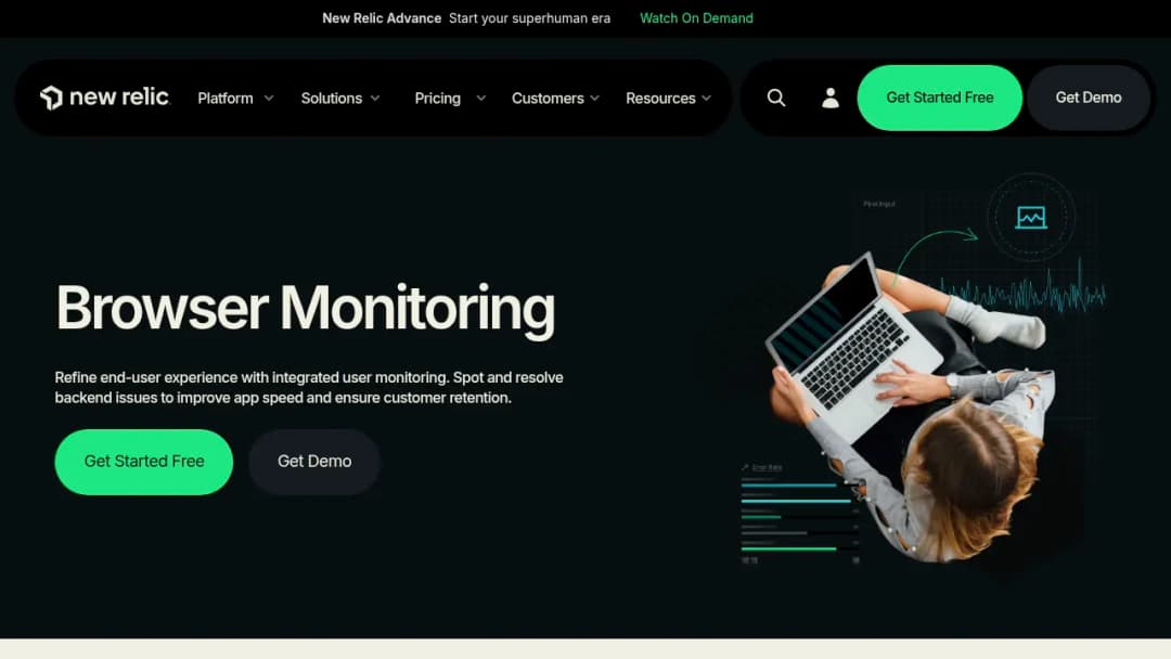 New Relic Browser Monitoring screenshot