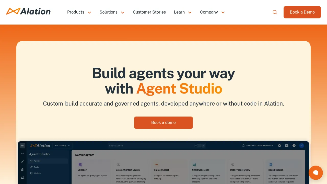 Alation Agent Studio screenshot