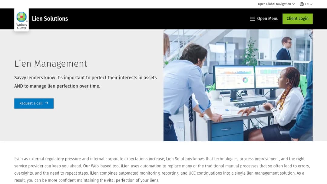 Wolters Kluwer Lien Management screenshot