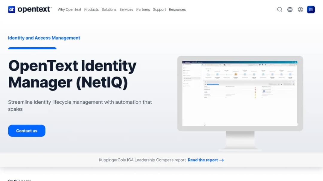 OpenText Identity Manager screenshot