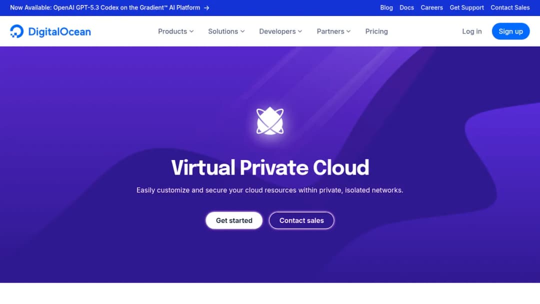 DigitalOcean Virtual Private Cloud screenshot