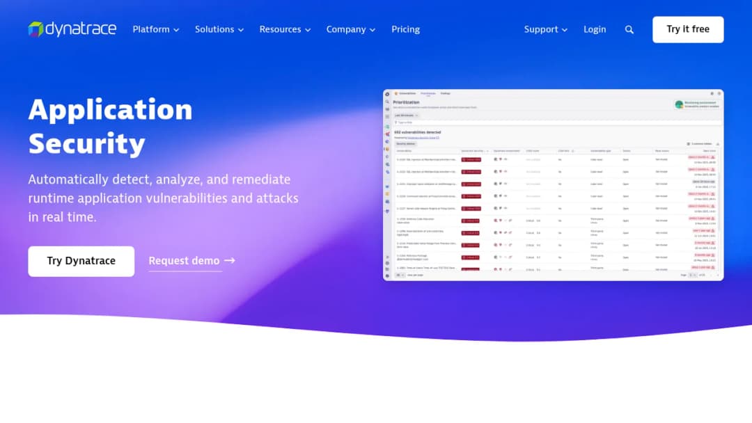 Dynatrace Application Security screenshot